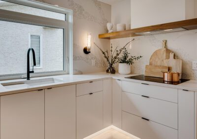 custom cabinets white kitchen peninsula
