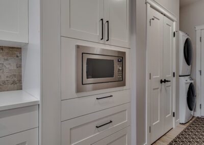 custom cabinets wall microwave white kitchen